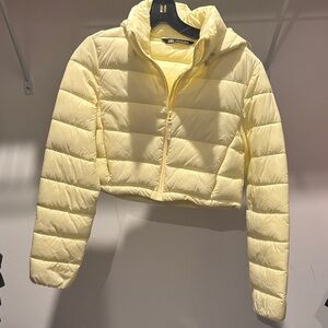 Zara Light Yellow Puffer Jacket